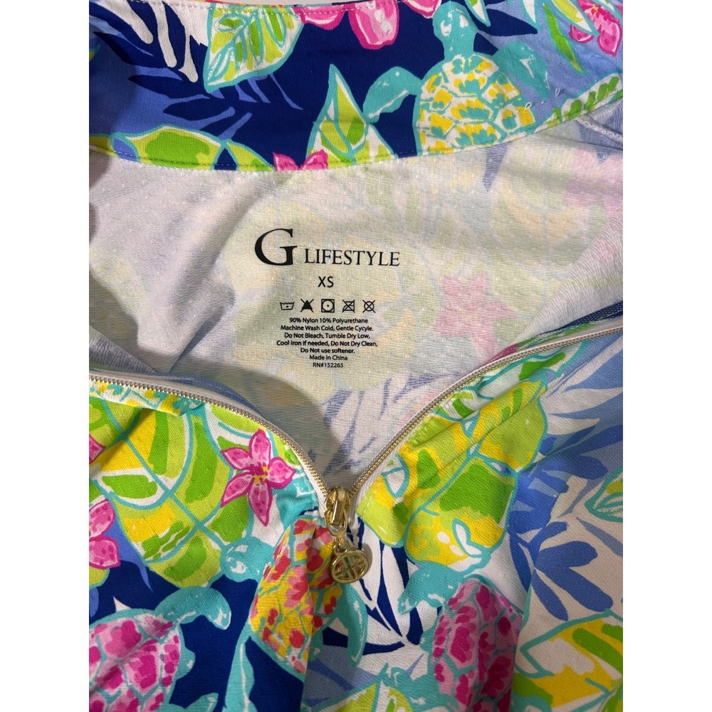 NWT G Lifestyle Tropical Long Sleeve Sun Protection Top Size XS Golf Tennis a1 - Picture 7 of 8